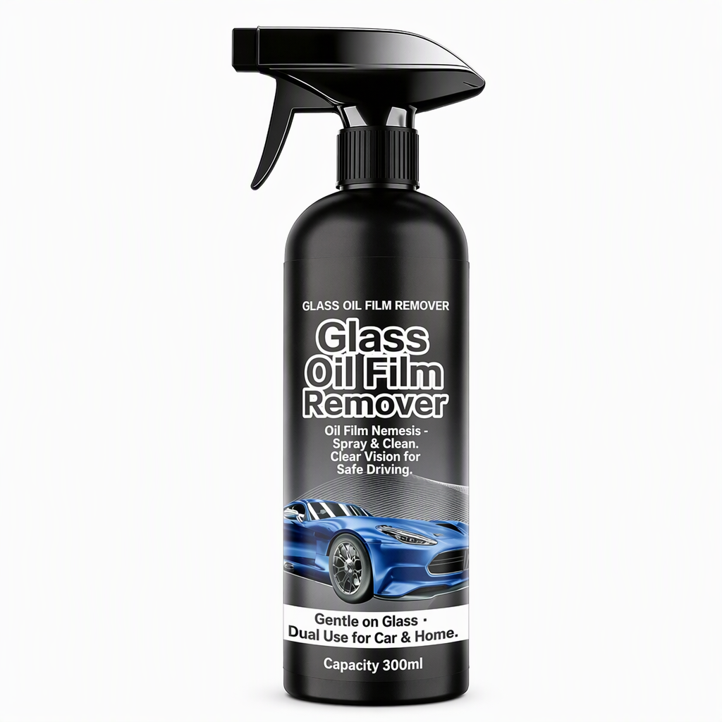 ⏳Time-Limited Special ⏰Car Glass Oil Film Remover Spray Powerful Windshield Decontamination and Bug Residue Cleaner for Clear Driving Vision