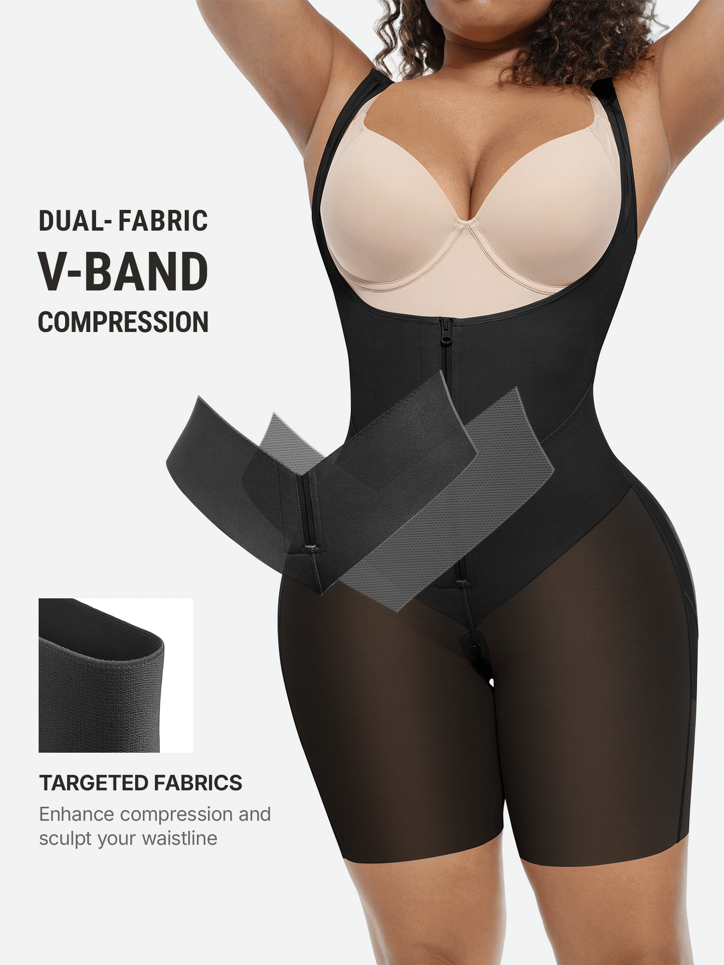 V-Shaped Faja Tummy Control Butt Lift Shapewear Bodysuit