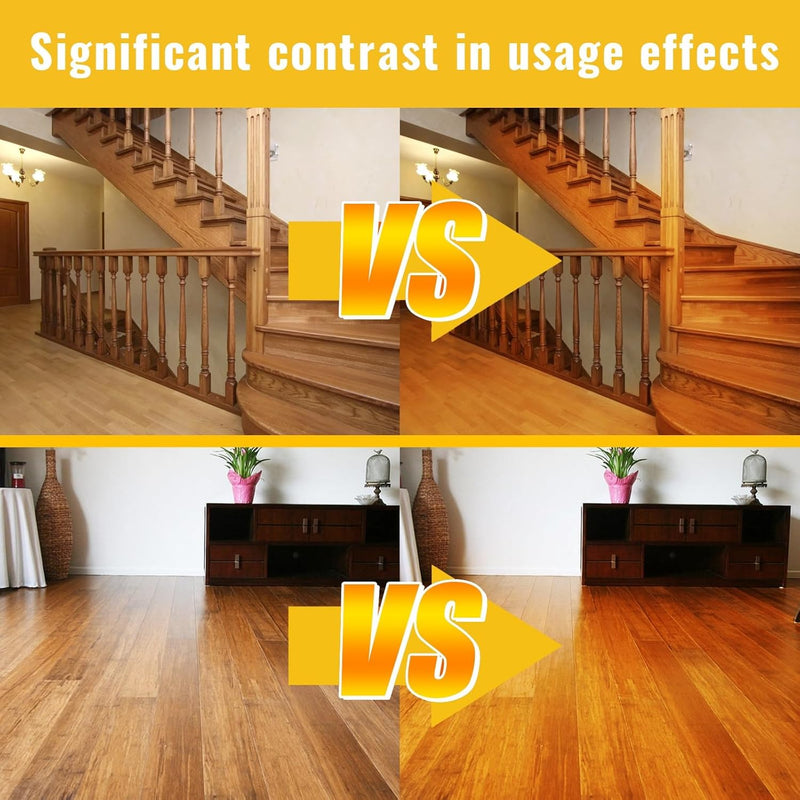 Wood surface appearance comparison after polishing