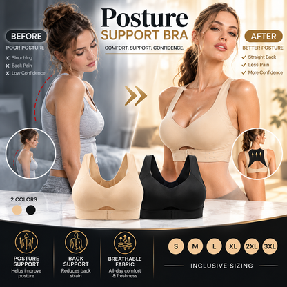 Front Closure Cross-Back Wireless Posture Bra
