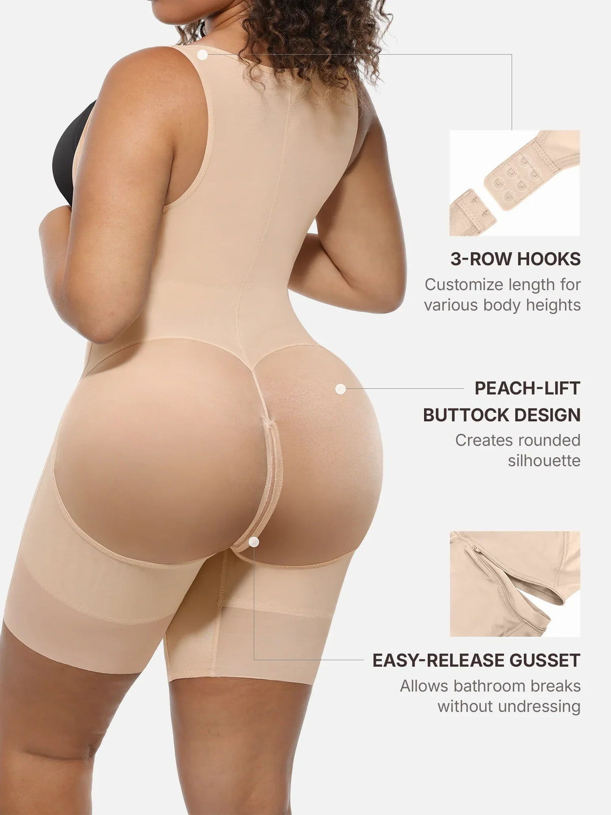 V-Shaped Faja Tummy Control Butt Lift Shapewear Bodysuit