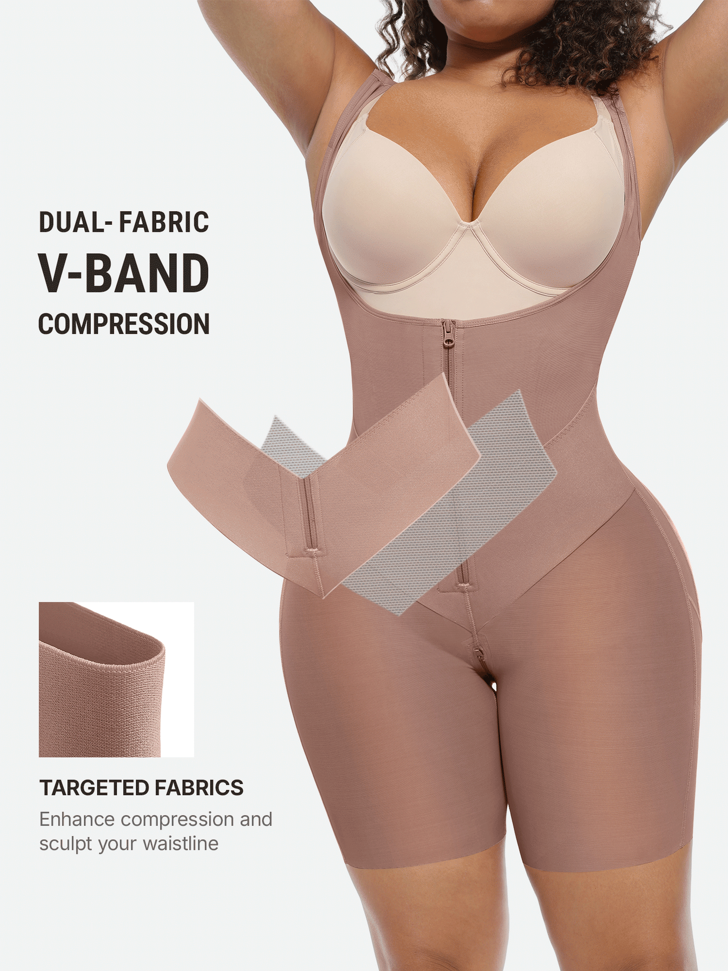 V-Shaped Faja Tummy Control Butt Lift Shapewear Bodysuit