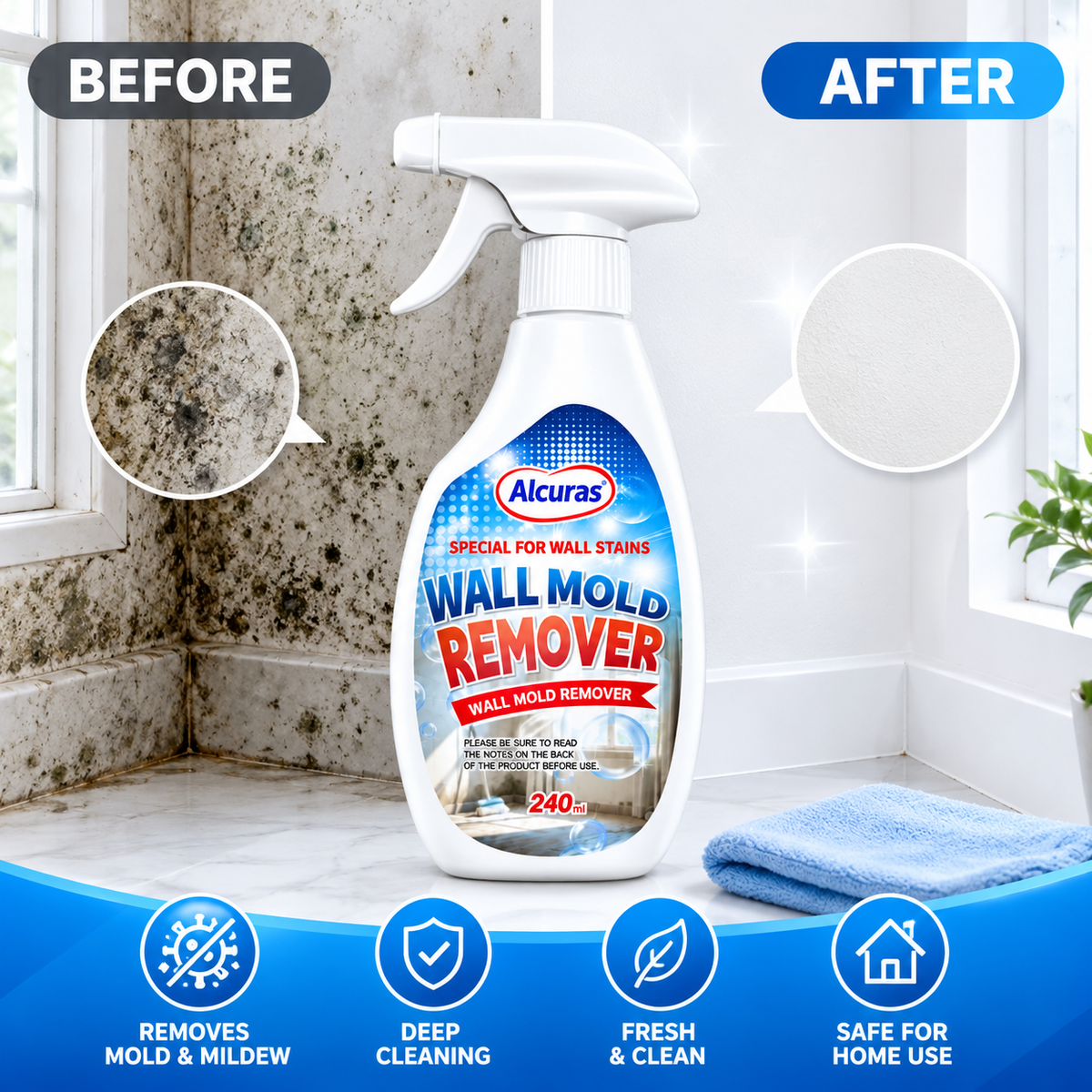 Alcuras® Fast Acting Anti-Mold Wall Cleaner Spray