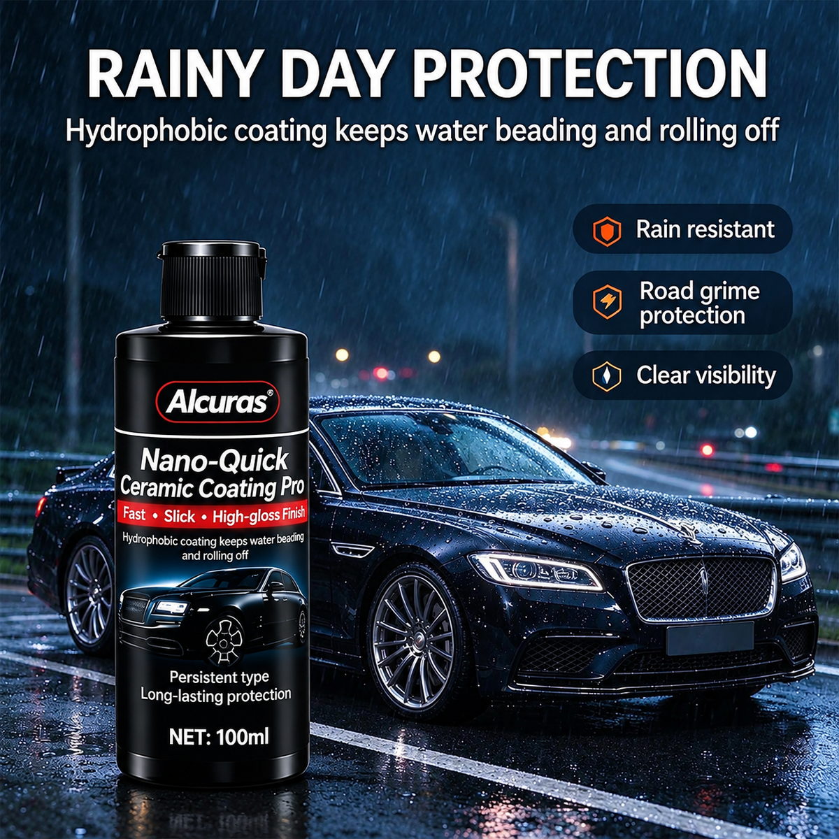 Nano-Quick Ceramic Coating Pro for Automobiles, Featuring Advanced Ceramic Technology ✨