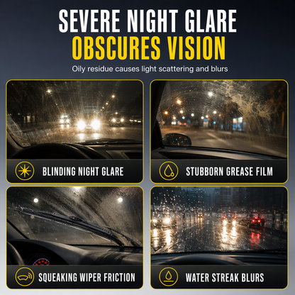 ⏳Time-Limited Special ⏰Car Glass Oil Film Remover Spray Powerful Windshield Decontamination and Bug Residue Cleaner for Clear Driving Vision