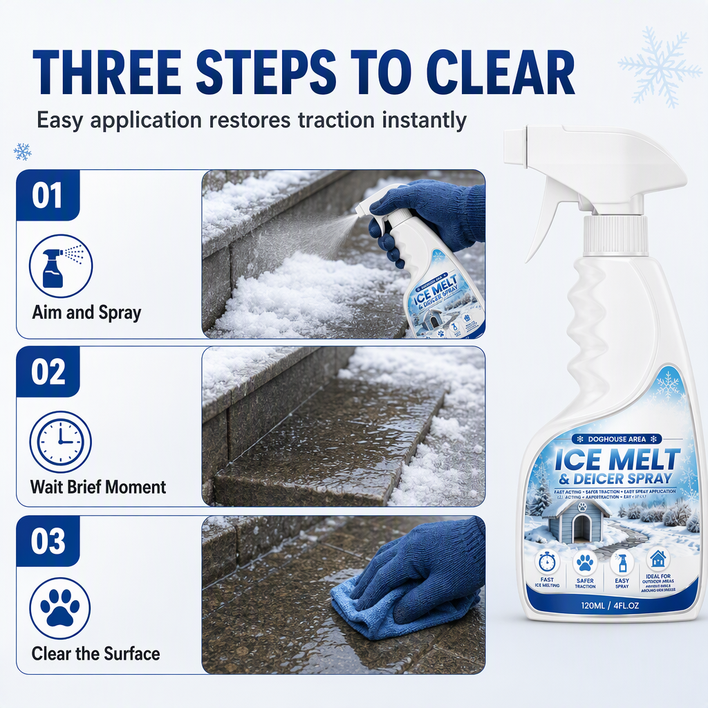 ❄️Outdoor De-Icing & Snow Melting Spray – pet-safe, dissolves frost on contact. Clear steps, walkways & patios fast